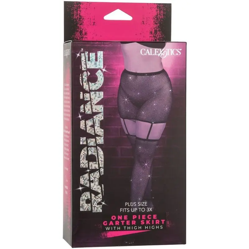 CalExotics Radiance Plus Size Garter Skirt & Thigh Highs Photo 4
