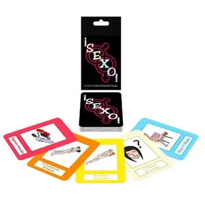 Kheper Games ¡Sexo! Position Cards Game spēle spāņu valodā ar 50 pozīciju kartītēm, 3 noteikumu kartītēm un 1 fantāzijas kartīti pieaugušo pāriem