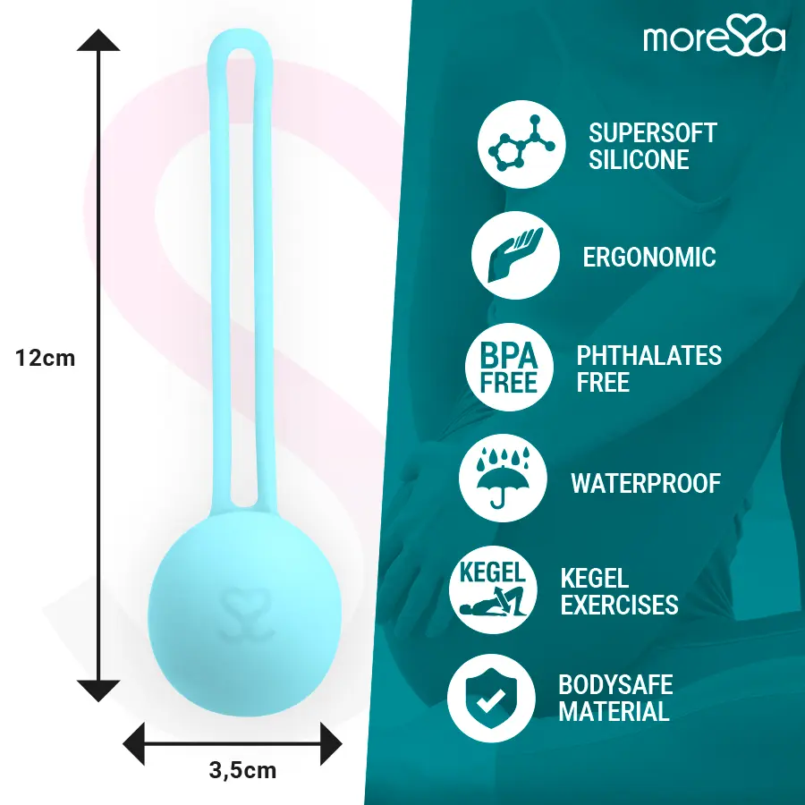 MORESSA OSIAN ONE Premium Silicone Kegel Balls Turquoise Photo 4