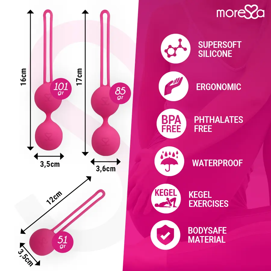 MORESSA OSIAN SET Premium Silicone Pink Kegel Balls Photo 4