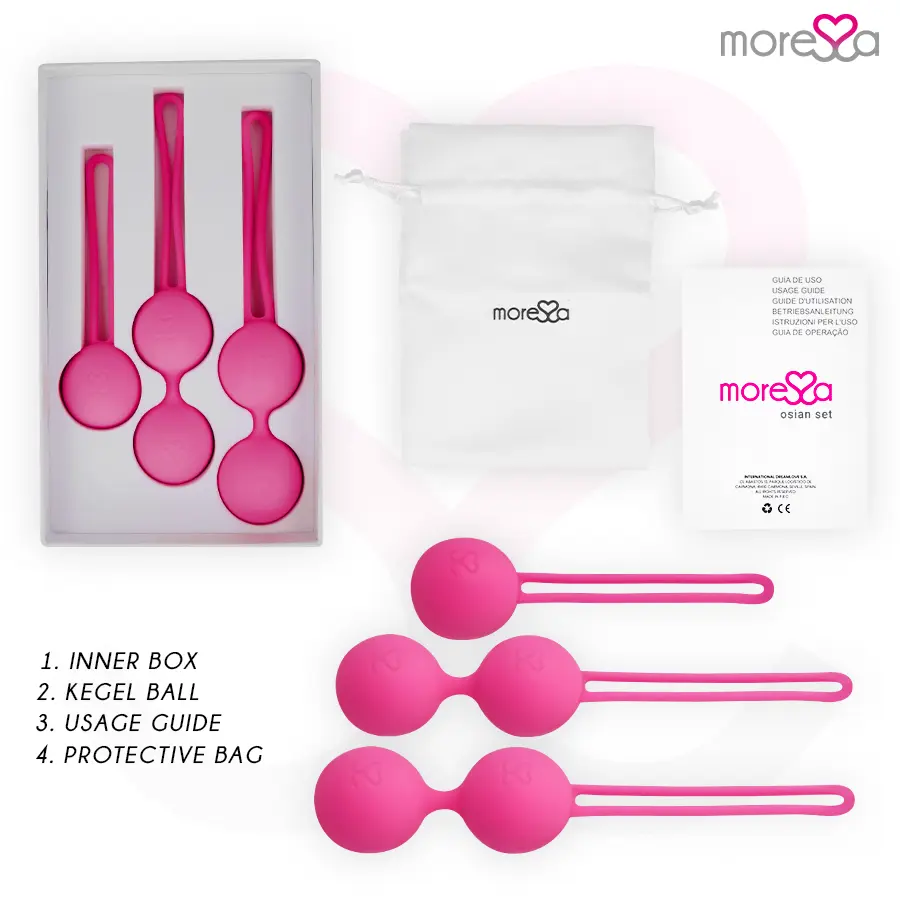 MORESSA OSIAN SET Premium Silicone Pink Kegel Balls Photo 6