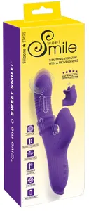 Sweet Smile Smile Thrusting, Moving Ring Vibrator with Dual Stimulation, Clitoral Pulsation, and 3 Motors