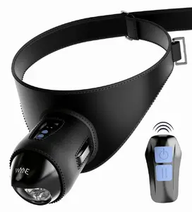WYNE Strap-On Masturbator 13 with Remote Control, Dual Motors, 6 Vibration Modes, 6 Stroking Modes, and Adjustable Harness