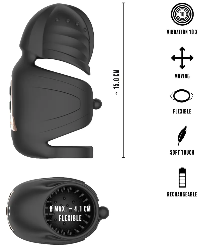 Rebel Cock Vibrator with Glans Stimulator Photo 15