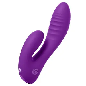 Fantasy For Her Secret Lover Double-Spot Rechargeable Purple Vibrator with 10 Vibration Modes and Waterproof Silicone Body