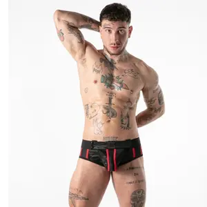 LOCKER GEAR Vīriešu apakšveļa Full Military Access Jock Brief Sarkana Izmērs M Poliesters Elastāns