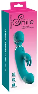 Sweet Smile Smile 3in1 Wand, Rabbit and Vibrator with 3 motors, 10 vibration modes, and USB rechargeable silicone design