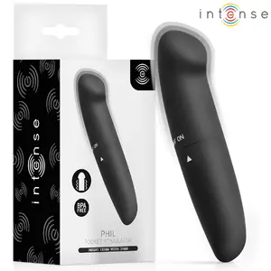 INTENSE Phil G-spot vibrator black 13 cm with strong vibrations, ergonomic shape, and water-resistant body-safe ABS material