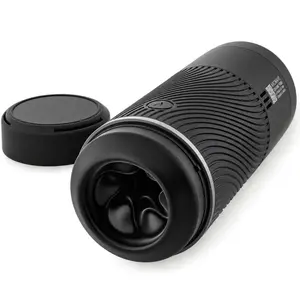 ARCWAVE Pow Manual Male Stroker with Air Pressure Suction Control CleanTech Silicone Black 70 x 180 mm