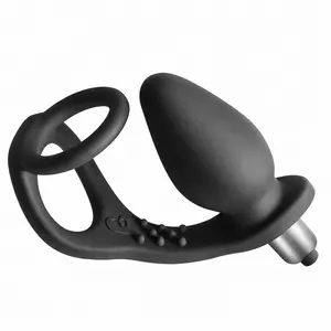 Rocks-Off RO-ZEN Prostate Vibrator with Dual Ring 7 Speeds Onyx Black