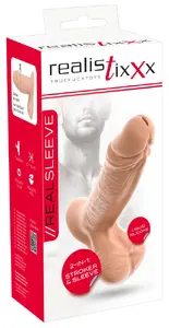 RealistixXx 2in1 Stroker & Sleeve Насадка на пенис жидкий силикон 16.5 см