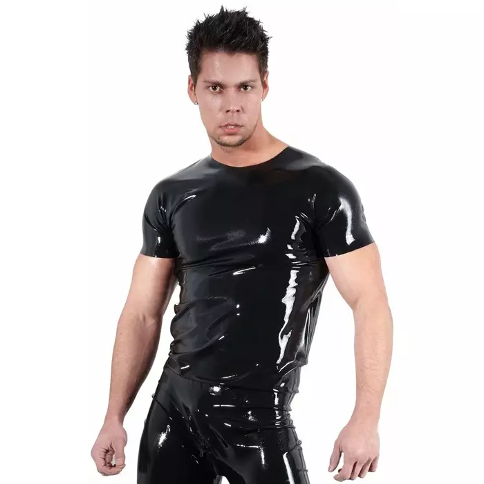 Late x Latex T‑Shirt 2XL — 100% Latex Photo 2