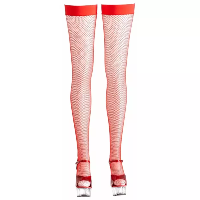 Hold-up stockings Cottelli Collection — red XL Photo 3