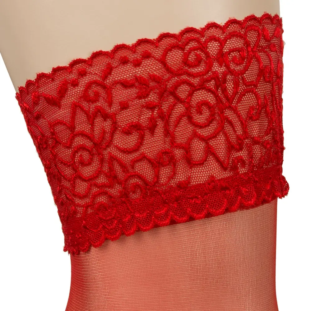 Чулки-держатели Cottelli Collection, красные, XS Photo 10