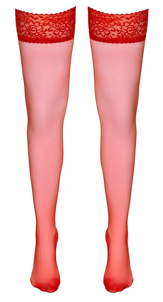 Чулки-держатели Cottelli Collection, красные, XS Photo 11