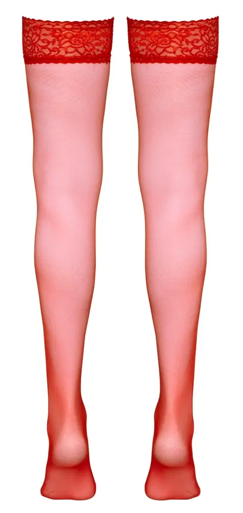 Чулки-держатели Cottelli Collection, красные, XS Photo 12