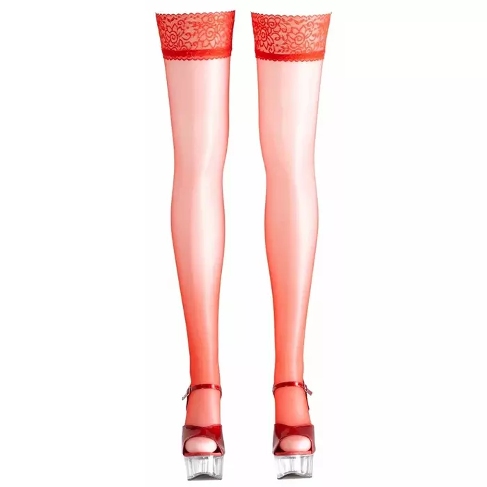 Hold-up stockings Cottelli Collection, red, XS Photo 4