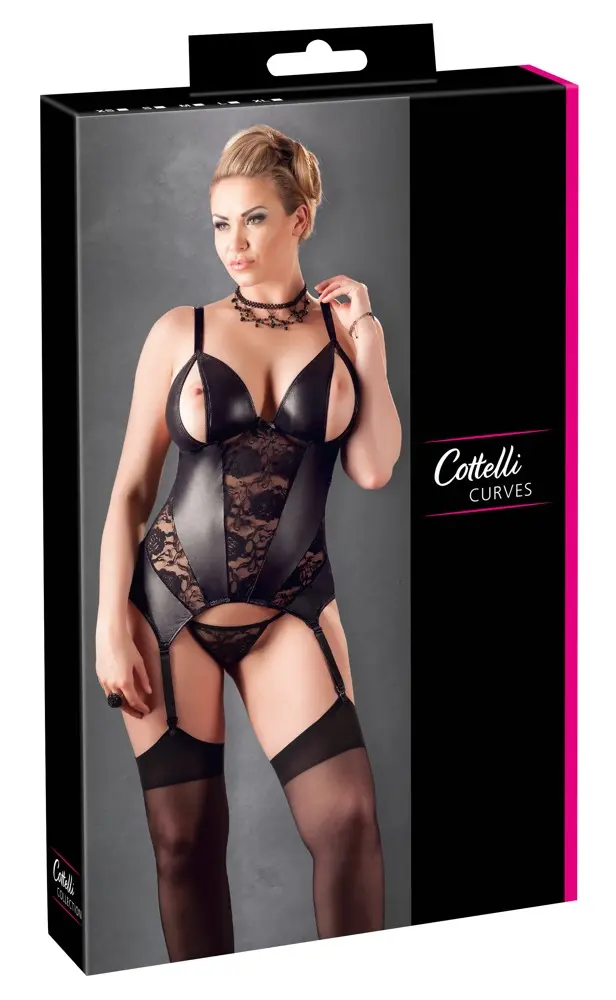 Korsete josta Cottelli Collection Cami Suspender atvērta XL Photo 8