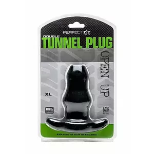 PERFECT FIT DOUBLE TUNNEL PLUG XL LARGE - BLACK