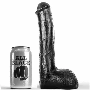 Анальная пробка all black AB14 — PVC, общая длина 23 см, диаметр 5 см, чёрная