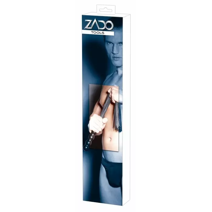 Плеть ZADO — сплит-кожа, деревянная ручка, 56 см Photo 5