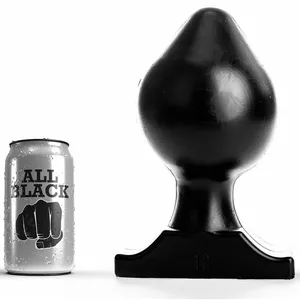 Анальная пробка all black AB76 — PVC, длина 22.5 см, диаметр 13 мм, чёрная