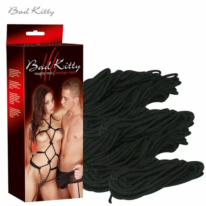 Bondage ropes by bad kitty — black, 100% cotton Photo 5